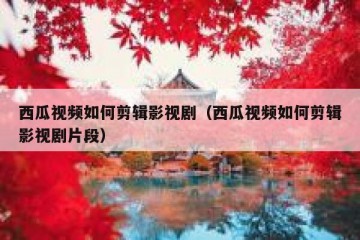 西瓜视频如何剪辑影视剧（西瓜视频如何剪辑影视剧片段）