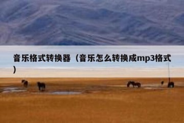 音乐格式转换器（音乐怎么转换成mp3格式）