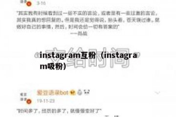 instagram互粉（instagram吸粉）