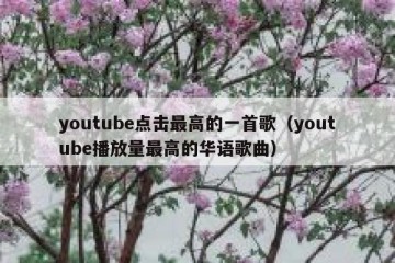 youtube点击最高的一首歌（youtube播放量最高的华语歌曲）