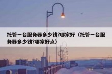 托管一台服务器多少钱?哪家好（托管一台服务器多少钱?哪家好点）
