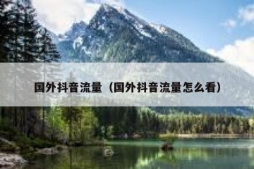 国外抖音流量（国外抖音流量怎么看）