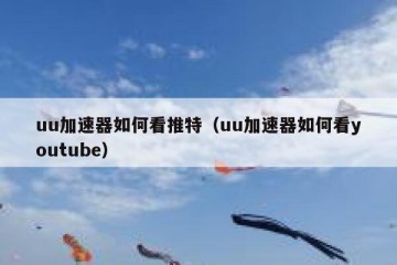 uu加速器如何看推特（uu加速器如何看youtube）