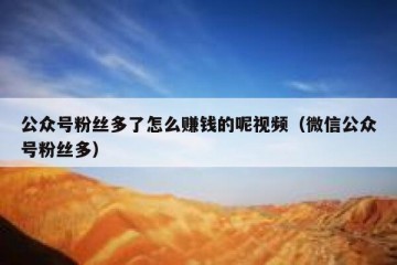 公众号粉丝多了怎么赚钱的呢视频（微信公众号粉丝多）
