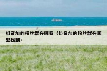 抖音加的粉丝群在哪看（抖音加的粉丝群在哪里找到）