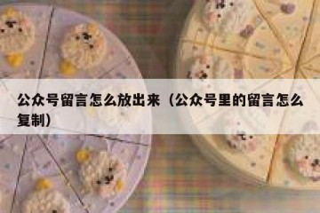 公众号留言怎么放出来（公众号里的留言怎么复制）