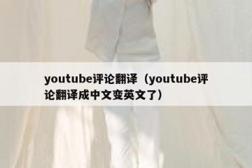 youtube评论翻译（youtube评论翻译成中文变英文了）