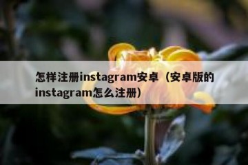 怎样注册instagram安卓（安卓版的instagram怎么注册）