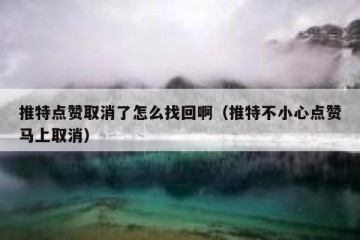 推特点赞取消了怎么找回啊（推特不小心点赞马上取消）