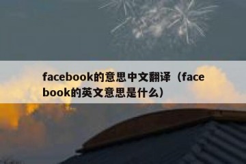 facebook的意思中文翻译（facebook的英文意思是什么）
