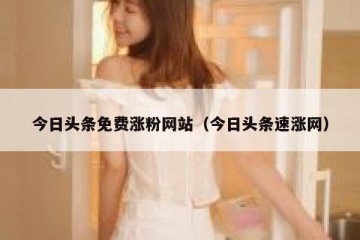 今日头条免费涨粉网站（今日头条速涨网）