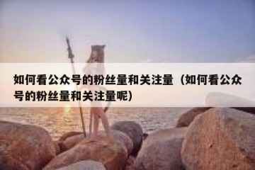 如何看公众号的粉丝量和关注量（如何看公众号的粉丝量和关注量呢）