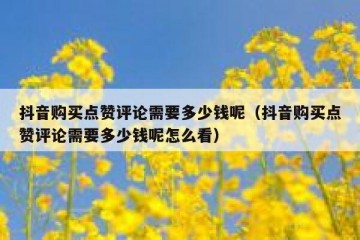 抖音购买点赞评论需要多少钱呢（抖音购买点赞评论需要多少钱呢怎么看）