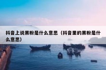 抖音上说黑粉是什么意思（抖音里的黑粉是什么意思）