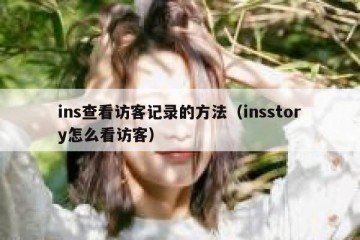 ins查看访客记录的方法（insstory怎么看访客）