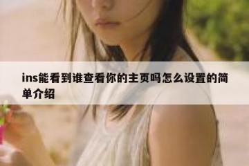 ins能看到谁查看你的主页吗怎么设置的简单介绍