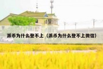 派币为什么登不上（派币为什么登不上微信）