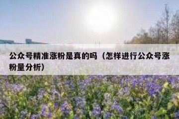 公众号精准涨粉是真的吗（怎样进行公众号涨粉量分析）