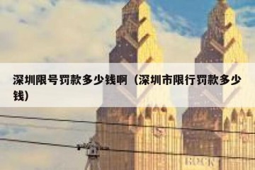 深圳限号罚款多少钱啊（深圳市限行罚款多少钱）