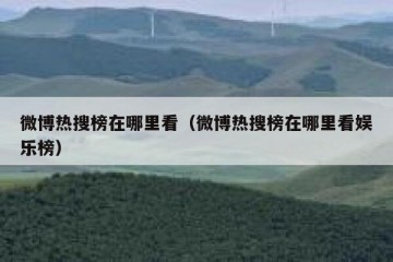 微博热搜榜在哪里看（微博热搜榜在哪里看娱乐榜）