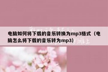 电脑如何将下载的音乐转换为mp3格式（电脑怎么将下载的音乐转为mp3）