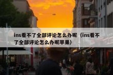 ins看不了全部评论怎么办呢（ins看不了全部评论怎么办呢苹果）