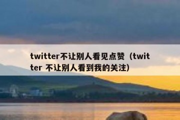 twitter不让别人看见点赞（twitter 不让别人看到我的关注）