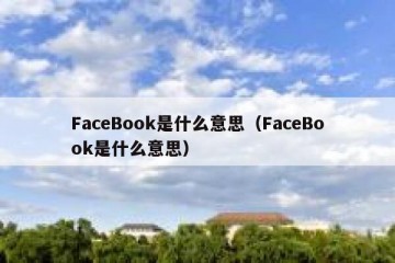 FaceBook是什么意思（FaceBook是什么意思）