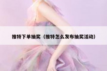 推特下单抽奖（推特怎么发布抽奖活动）