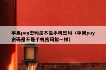 苹果pay密码是不是手机密码（苹果pay密码是不是手机密码都一样）