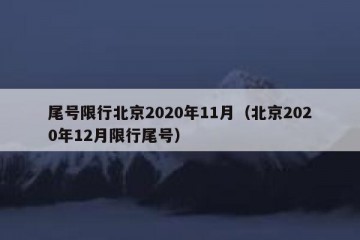 尾号限行北京2020年11月（北京2020年12月限行尾号）