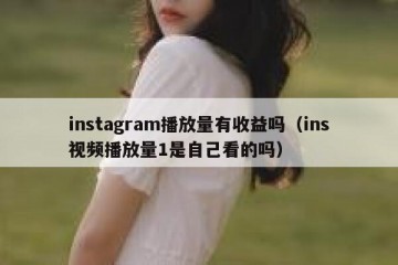instagram播放量有收益吗（ins视频播放量1是自己看的吗）