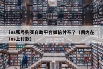 ins账号购买自助平台微信付不了（国内在ins上付款）