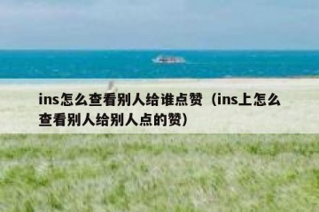 ins怎么查看别人给谁点赞（ins上怎么查看别人给别人点的赞）