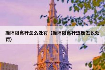 撞坏限高杆怎么处罚（撞坏限高杆逃逸怎么处罚）