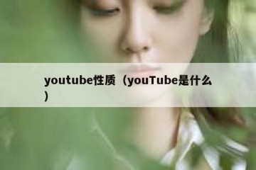 youtube性质（youTube是什么）