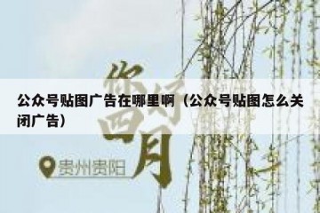 公众号贴图广告在哪里啊（公众号贴图怎么关闭广告）