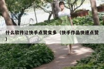 什么软件让快手点赞变多（快手作品快速点赞）