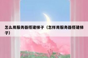 怎么用服务器搭建梯子（怎样用服务器搭建梯子）