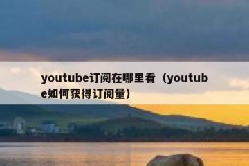 youtube订阅在哪里看（youtube如何获得订阅量）