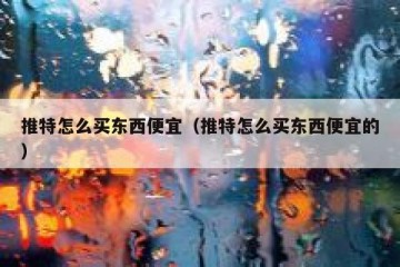 推特怎么买东西便宜（推特怎么买东西便宜的）
