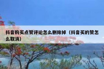 抖音购买点赞评论怎么删除掉（抖音买的赞怎么取消）