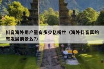 抖音海外用户量有多少亿粉丝（海外抖音真的有发展前景么?）