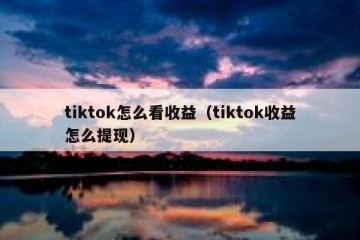 tiktok怎么看收益（tiktok收益怎么提现）