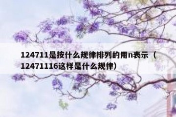 124711是按什么规律排列的用n表示（12471116这样是什么规律）