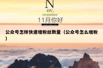 公众号怎样快速增粉丝数量（公众号怎么增粉）
