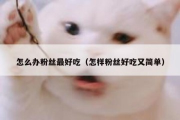 怎么办粉丝最好吃（怎样粉丝好吃又简单）