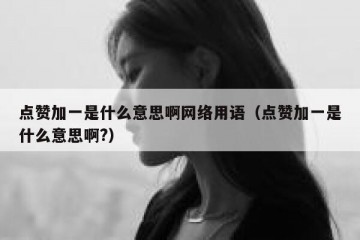 点赞加一是什么意思啊网络用语（点赞加一是什么意思啊?）