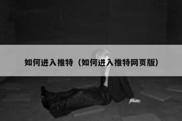 如何进入推特（如何进入推特网页版）