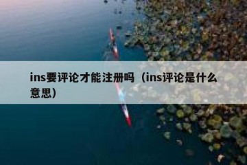 ins要评论才能注册吗（ins评论是什么意思）